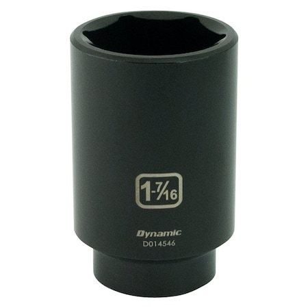 Dynamic 1/2" Drive Deep Socket, Black Phosphate, Tools 1/2" Drive 6 Point SAE, 1-7/16" Deep Length D014546
